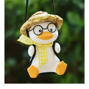 Swinging Duck Car Rear View Mirror Hanging Ornament,Cute Swing Duck Car Rear